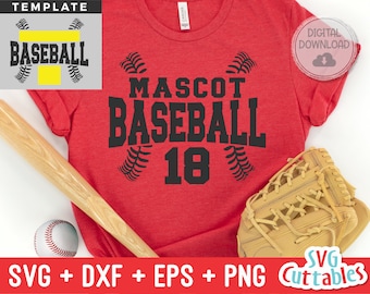 Baseball svg - Baseball Template 0037- svg - eps - dxf - png - Silhouette -  Cricut Cut File - Baseball Team - Digital File