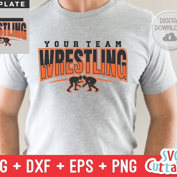 Wrestling  svg - Wrestling Template 0016 - svg - eps - dxf - png - Wrestling Cut File - Wrestling Team - Silhouette - Cricut - Digital File