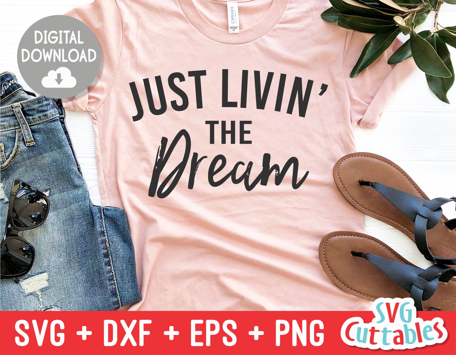 Download Just Livin' The Dream svg Inspirational Cut File Quote | Etsy