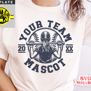 Softball svg - Softball Vorlage - svg - eps - dxf - png - Silhouette - Cricut Cut Datei - 0062 - Softball Team - Digitale Datei