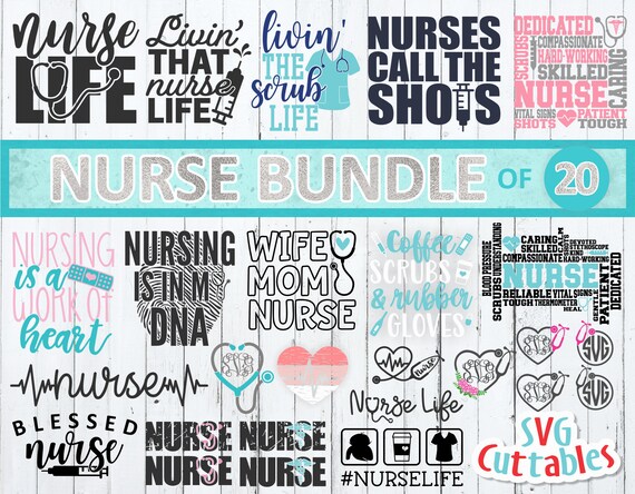 Nurse Bundle svg - Nurse Cut Files - Stethoscope - svg -  dxf - eps - png - Syringe svg - Nurse svg - Silhouette - Cricut - Digital File