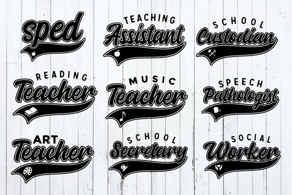 Retro School Swoosh Bundle svg - School Grade Swoosh - Teacher