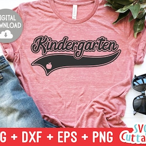 Kindergarten svg - Kindergarten Cut File - Teacher - Swoosh - svg - dxf - eps - png - Cut File - Silhouette - Cricut - Digital Download