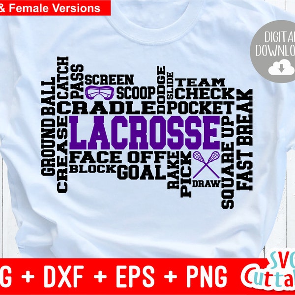 Lacrosse svg - Lacrosse Word Art - Lacrosse Cut File - svg - dxf - eps - png - Silhouette - Cricut - Descarga digital