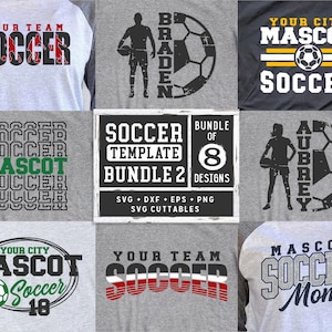 Soccer svg Bundle 2 - Soccer svg - Soccer Team - Soccer Template Bundle - svg - eps - dxf - png - Silhouette - Cricut - Digital File