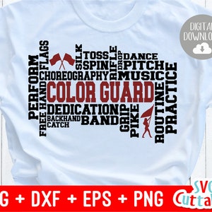 Color Guard svg - Color Guard Word Art - svg - dxf - eps - png - Cut File - Silhouette -  Cricut - Digital Download