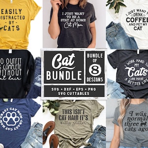 Cat svg Bundle - Funny Cut File - Cat svg - dxf - eps - png - Silhouette - Cricut - Digital File