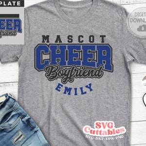 Cheer svg Cut File - Cheer Boyfriend - Cheer Template 0077 - svg - eps - dxf - Cheerleader - Silhouette - Cricut - Digital Download
