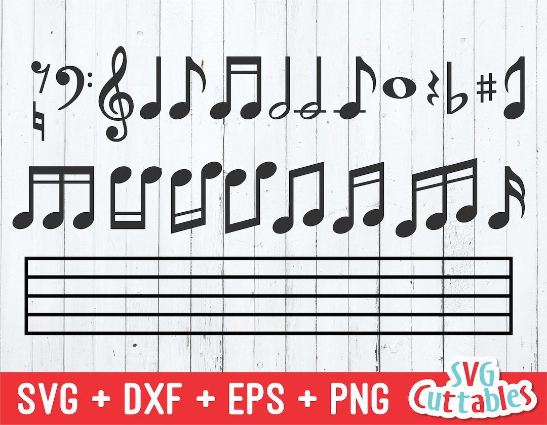 Music Notes Svg - Music Notes Cut File - Svg - Dxf - Eps - Png - Band ...
