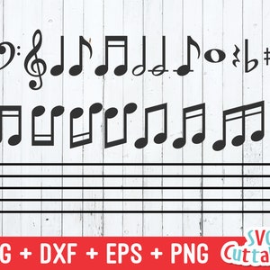 Musik Noten Svg - Musik Noten geschnitten Datei - Svg - Dxf - Eps - Png - Band - Musik - Silhouette - Cricut geschnitten Datei - digitaler Download