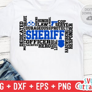 警察 svg - 保安官ワードアート - カットファイル - svg - eps - dxf - png - 地下鉄アート - シルエット - Cricut - デジタルファイル