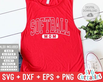 Softbal svg - Softbal Mom svg - eps - dxf - png - Softbal Family Cut File - Silhouette - Cricut - Digitale Download