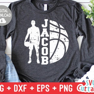 Basketball svg - Basketball geschnitten Datei - svg - eps - dxf - png - Jungen Basketball Split svg - Vorlage - Silhouette - Cricut - digitaler Download