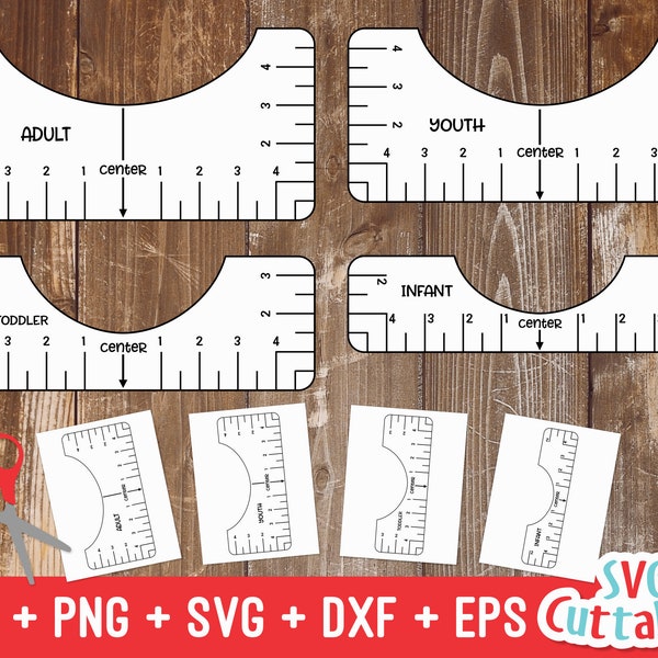 Outil d’alignement de t-shirt imprimable - PDF imprimable - svg- dxf- eps - png- Imprimer puis couper - Fichier numérique