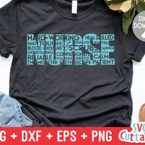 Nurse svg - Nurse Cut File - Nurse Word Art - svg -  dxf - eps - Cut File - Silhouette - Cricut File - Digital Download