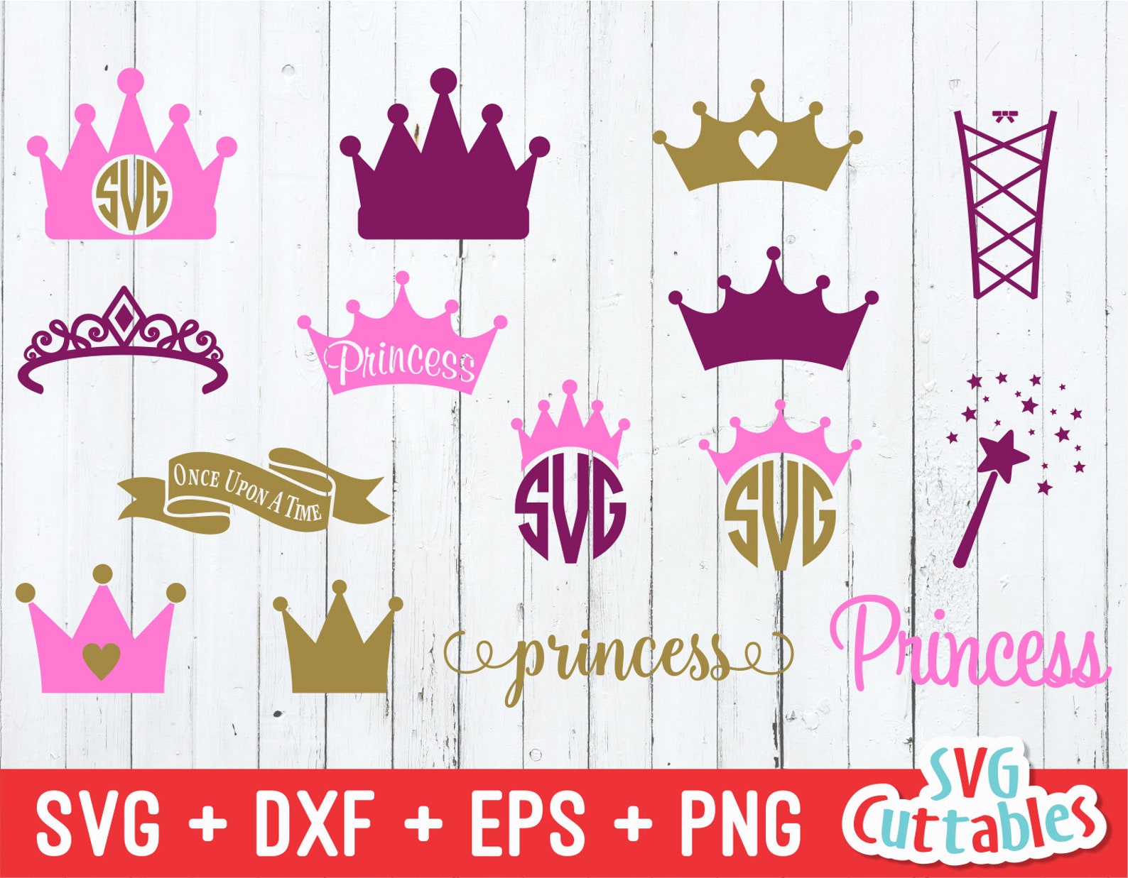 Download Princess Crown SVG Princess Monogram svg dxf eps Wand | Etsy