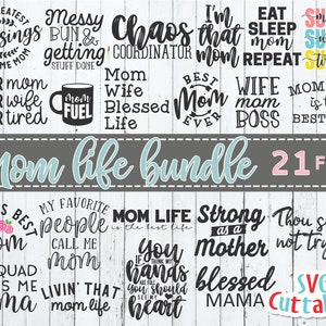 Mom Life Bundle svg - Mom svg Bundle - svg - dxf - eps - png - Cut File Bundle - Mother's Day - Silhouette - Cricut - Digital Download