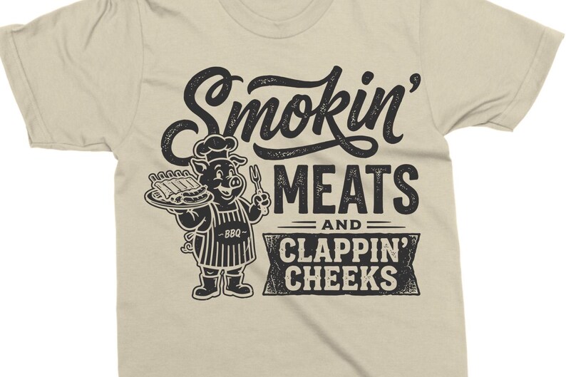 Smokin Meats SVG PNG, Funny BBQ Shirt Design, Grill Cut File, Cookout Graphic image 12