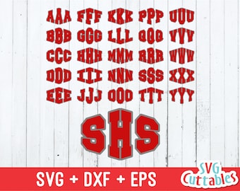 Three letter monogram font svg, monogram svg,  diamond sport monogram, 3 Letter monogram, Silhouette, Cricut cut file, Digital download