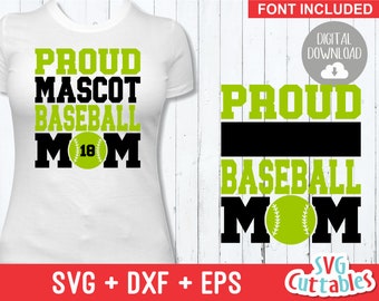 Proud Baseball Mom svg - Cut File - Baseball Template - svg - eps - dxf - Silhouette - Cricut - 007 - Fill It In Template - Digital File