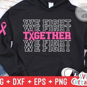 一緒に戦おう svg - 乳がん啓発 - svg - dxf - eps - png - カットファイル - シルエット - Cricut - デジタルダウンロード