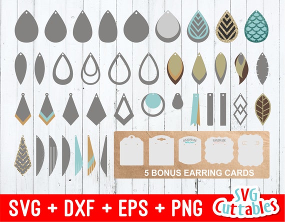 Download Earring svg Bundle SVG DXF EPS Earring Cut File | Etsy