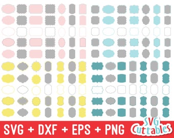 Frames svg Bundle - Labels Cut File - Vector Frames - svg - dxf - eps - png - Clipart Frames -  Silhouette - Cricut File - Digital Files