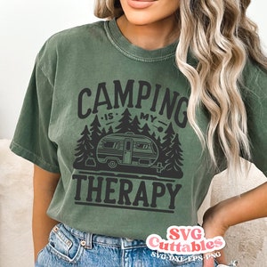 Camping es mi terapia svg - Camping SVG - Diseño de camisa - Archivo de corte - svg - dxf - eps - png - Silueta - Cricut