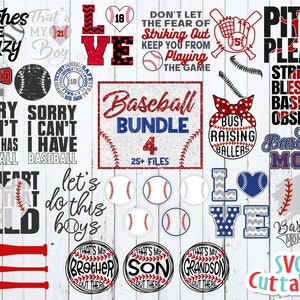 Baseball Bundle 4 svg - Baseball Cut Files - svg - eps - dxf - Baseball Mom - Distressed - Silhouette - Cricut - Cut File - Digital Download