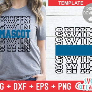 Schwimmen svg - Swim Cut File - Swim Template 001 - svg - eps - dxf - png - Silhouette - Cricut Cut File - Digital Download