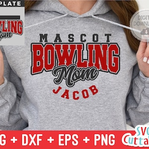 Bowling svg - Bowling Mom Template 001- svg - dxf - eps -  Bowling svg - Silhouette - Cricut - Digital Download