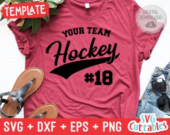 Hockey svg - Hockey Cut File - Hockey Template 0014 - svg - eps - dxf - Hockey Team - Silhouette - Cricut Cut File - Digital File