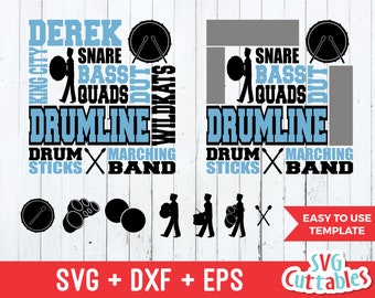 Drum Line svg, drumline svg, band svg, Drum line subway art svg, dxf, eps, svg template, silhouette, cricut cut file, digital download