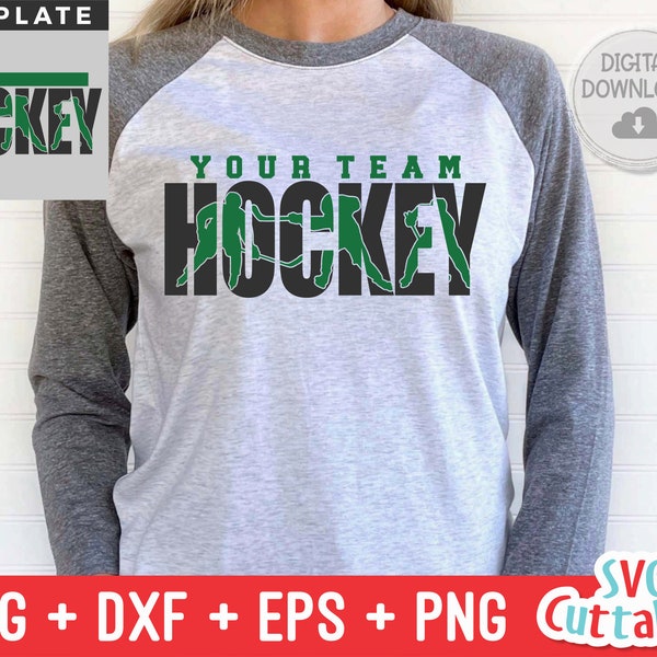 Hockey svg - Hockey Cut File - Hockey Template 006 - svg - eps - dxf - Hockey Team - Silhouette - Cricut Cut File - Digital File