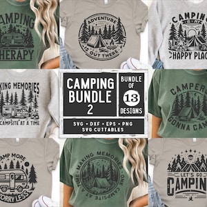 Camping Bundle svg - Camping SVG - Diseño de camisa - Archivo de corte - svg - dxf - eps - png - Silueta - Cricut