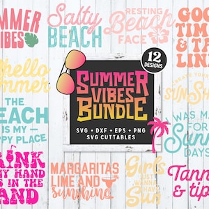 Summer svg Bundle - Summer Cut File - Beach - Quotes - svg - svg - dxf - eps - png - Silhouette - Cricut - Digital File