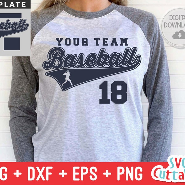 Baseball svg - Baseball Template 0043- svg - eps - dxf - png - Silhouette -  Cricut Cut File - Baseball Team - Digital File