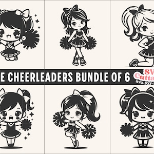 Cute Cheerleader svg Cut File Bundle - Cheerleader Silhouettes Bundle - svg - eps - dxf - Cheerleader - Silhouette - Cricut - Digital File