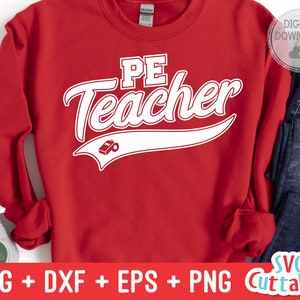 PE Teacher svg - Teacher svg - Occupation - Swoosh - svg - dxf - eps - png - Cut File - Silhouette - Cricut - Digital Download
