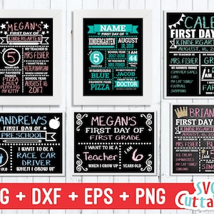 First Day of School svg - Last Day of School - svg Bundle - dxf - png -  Chalkboard svg - Silhouette File, Cricut Cut File, Digital Download