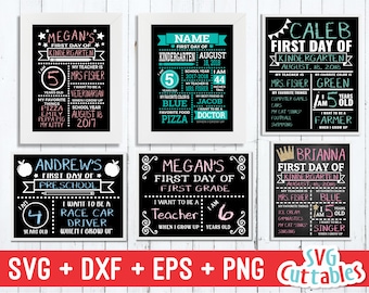 First Day of School svg - Last Day of School - svg Bundle - dxf - png -  Chalkboard svg - Silhouette File, Cricut Cut File, Digital Download