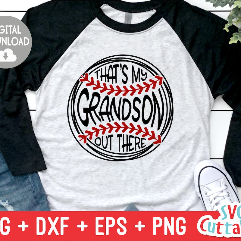 Thats My Grandson Out There Baseball Png - Etsy