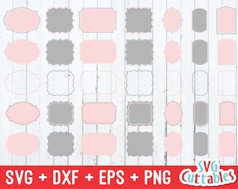 Frames svg - Labels svg - Vector Frames - svg - dxf - eps - png - Clipart Frames -  Silhouette - Cricut File - Digital Cut File - Frame File