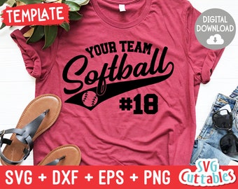Softbollmall 0021 svg, Softboll svg, Lag, svg, eps, dxf, png, Silhuett, Cricut, Fyll i, SVG-klipptabeller, Digital fil