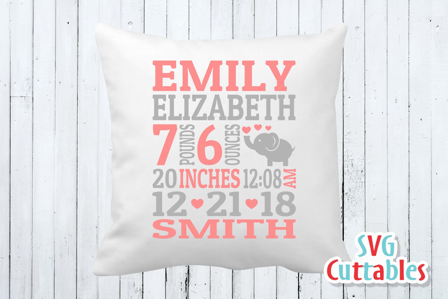 Baby Birth Announcement SVG DXF EPS Baby Stats Metric - Etsy