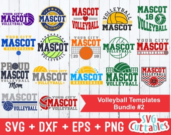 Volleyball svg Bundle, Volleyball Cut File, Template Bundle #2, svg, eps, dxf, Volleyball Mom, Silhouette, Cricut Cut File, Digital Download