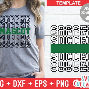 Soccer Template svg Cut File - Soccer svg - Soccer Team - Soccer Template 0020 - svg - eps - dxf - png - Silhouette - Cricut - Digital File