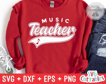 Music Teacher svg - Teacher Cut File - Occupation - Swoosh - svg - dxf - eps - png - Cut File - Silhouette - Cricut - Digital Download