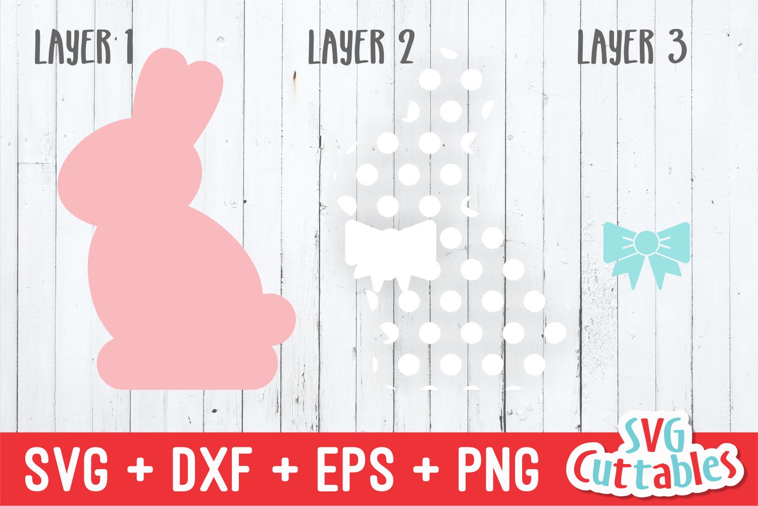 Easter Bunny Svg - Easter Cut File - Svg - Eps - Dxf - Png - Polka Dot ...