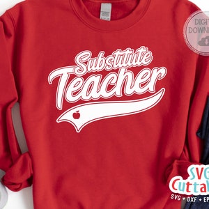 Substitute Teacher svg - School svg - Occupation - Swoosh - svg - dxf - eps - png - Cut File - Silhouette - Cricut - Digital Download